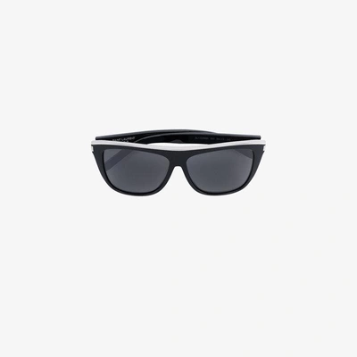 Shop Saint Laurent Eyewear Black New Wave 1 Sunglasses