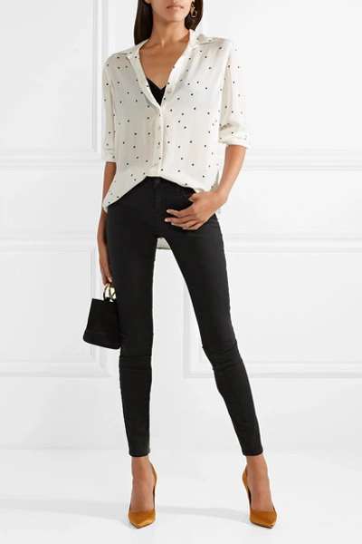 Shop L Agence Nina Printed Silk-georgette Shirt In Ivory