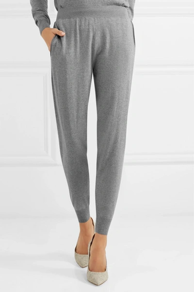 Shop Stella Mccartney Wool Track Pants In Gray
