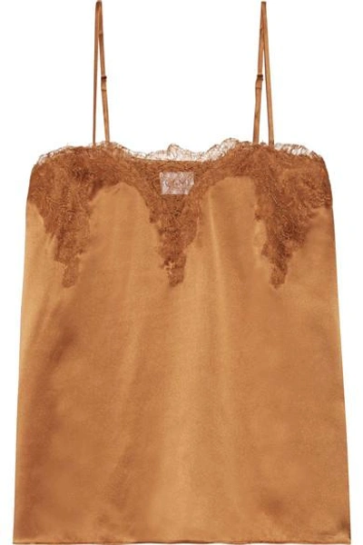 Shop Cami Nyc Sweetheart Lace-trimmed Silk-charmeuse Camisole