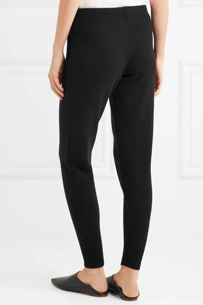 Shop Atm Anthony Thomas Melillo Luxe Essentials Brushed-cashmere Track Pants In Black