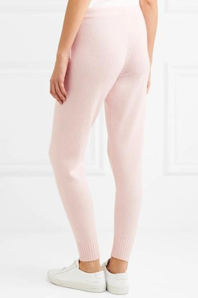 Shop Atm Anthony Thomas Melillo Luxe Essentials Brushed-cashmere Track Pants In Blush