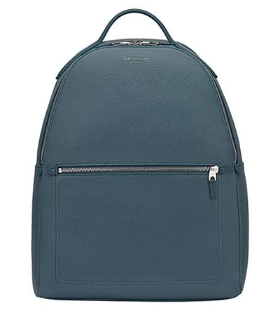 Burlington Small Grained Leather Backpack In Storm Blue