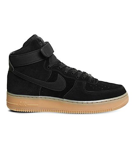 air force 1 high top black suede