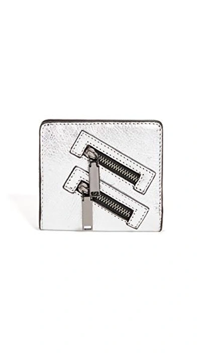 Shop Rebecca Minkoff Half Snap Wallet In Silver