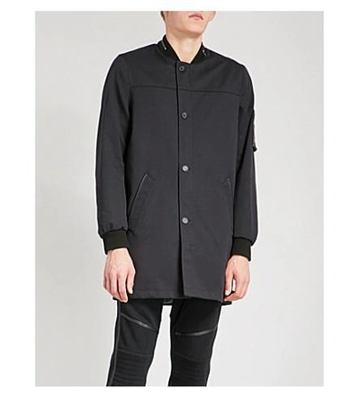 Shop The Kooples Straight-cut Woven Trench Coat In Nav03