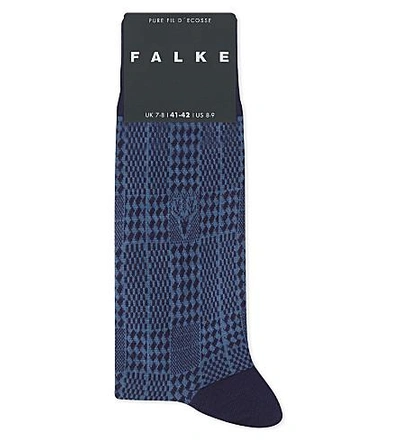 Shop Falke Moose Cotton-blend Socks In Blue