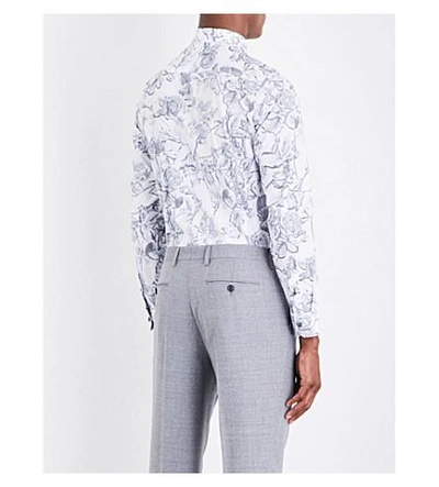 Shop Ted Baker Nayboz Floral-print Cotton Shirt In White