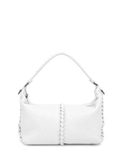 Shop Bottega Veneta Textured Leather Shoulder Bag In Latte