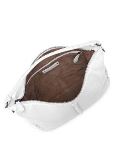 Shop Bottega Veneta Textured Leather Shoulder Bag In Latte