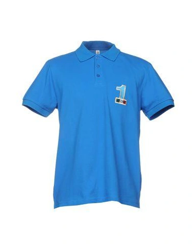 Shop Moschino Swim Moschino Man Polo Shirt Azure Size Xxl Cotton In Blue