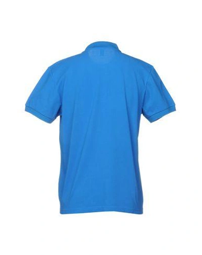 Shop Moschino Swim Moschino Man Polo Shirt Azure Size Xl Cotton In Blue