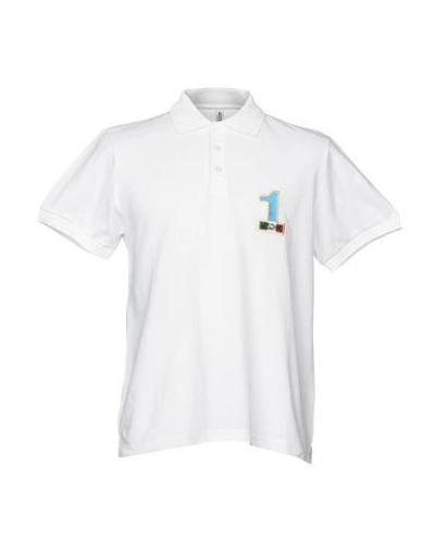 Shop Moschino Swim Polo Shirt In White