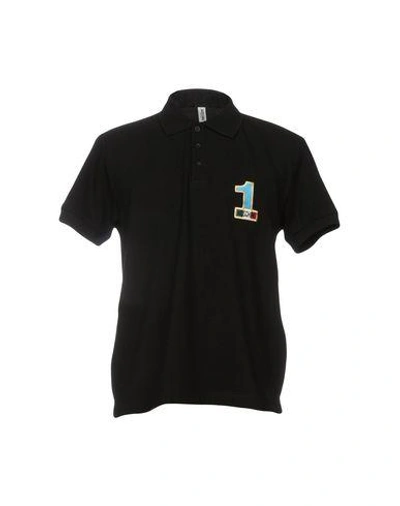Shop Moschino Swim Moschino Man Polo Shirt Black Size Xl Cotton