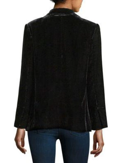 Shop Ella Moss Duchess Velvet Blazer In Black