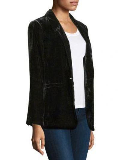 Shop Ella Moss Duchess Velvet Blazer In Black