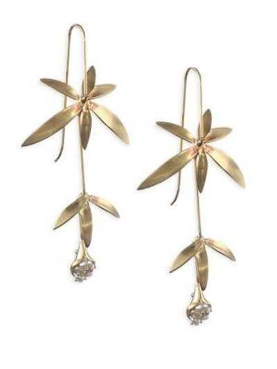 Shop Annette Ferdinandsen Pearl & 14k Wildflower Drop Earrings In Yellow Gold