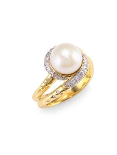 Shop John Hardy Bamboo 4.5mm-14mm Mother Of Pearl, Sterling Silver & 14k Yellow Gold Ring