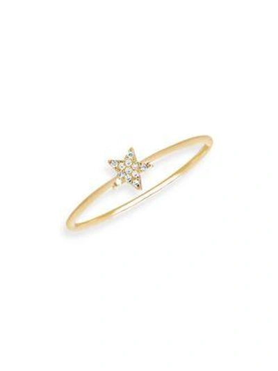 Shop Ef Collection Women's Diamond Star Stacking Ring In Yellow Gold