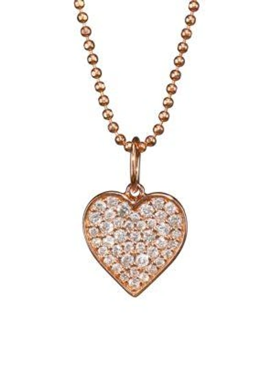 Shop Sydney Evan 14k Rose Gold & Diamond Heart Pendant Necklace