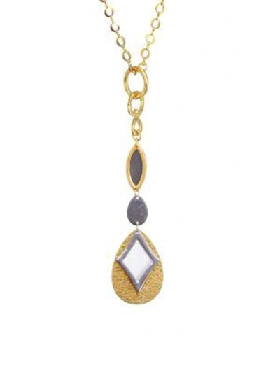 Shop Stephanie Kantis Paris Long Drop Necklace In Yellow Gold