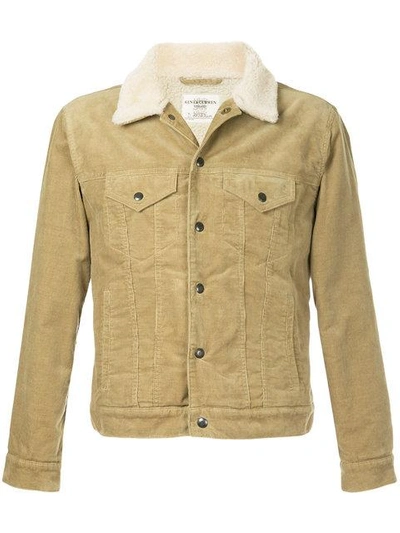 Shop Kent & Curwen Furry Collar Short Jacket In Neutrals