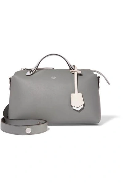 Shop Fendi By The Way Small Leather Shoulder Bag In Gray Green