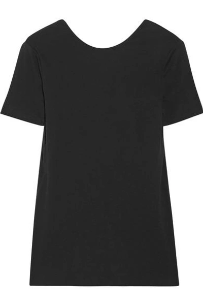 Shop Rosetta Getty Open-back Cotton T-shirt In Black