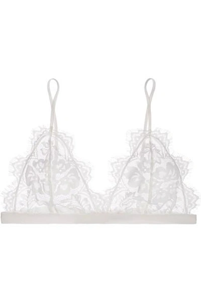 Shop Anine Bing Stretch-lace Soft-cup Triangle Bra In White
