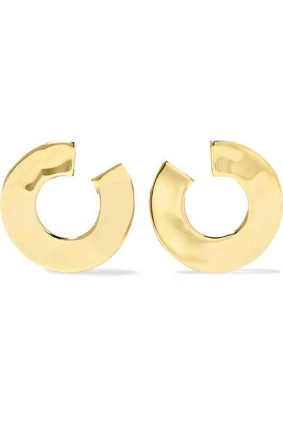 Shop Ippolita Senso Luna Hammered 18-karat Gold Earrings