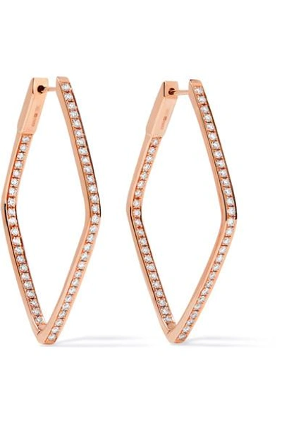 Shop Anita Ko 18-karat Rose Gold Diamond Earrings