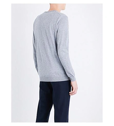 Shop Ted Baker V-neck Wool-blend Jumper In Grey Marl