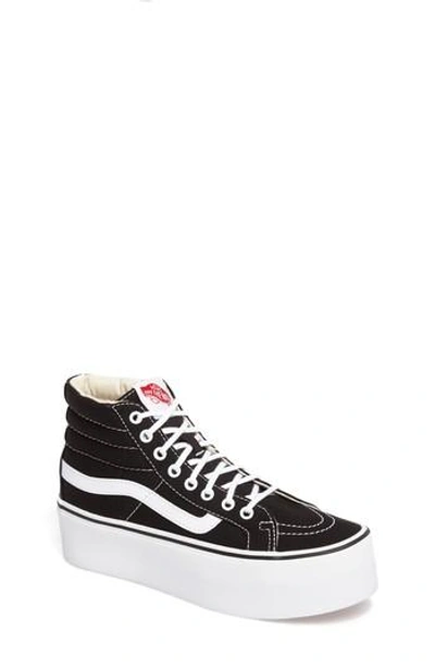 Shop Vans Sk8-hi Platform Sneaker In Black/ White