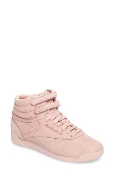 Væve Encyclopedia Stilk Reebok Freestyle Nubuck High Top Sneakers In Pink | ModeSens
