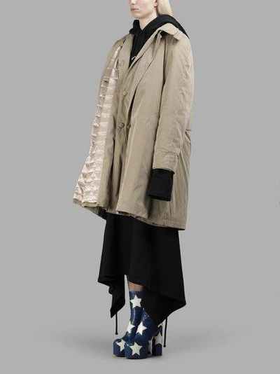 Shop Vetements Women's Beige Granny Double Coat