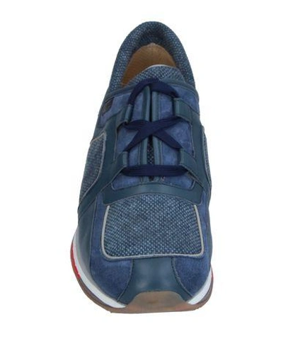 Shop A.testoni Sneakers In Slate Blue