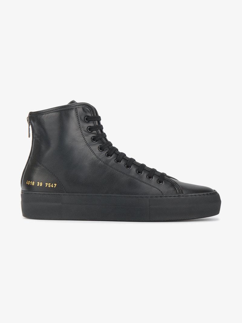 black leather flatform trainers