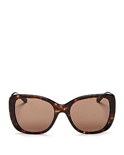 Shop Tory Burch Women's Square Sunglasses, 52mm In Dark Tortoise/brown Solid