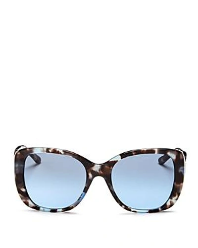 Shop Tory Burch Square Sunglasses, 52mm In Blue Tortoise/gray Blue Gradient