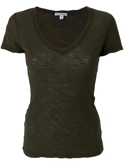 Shop James Perse V-neck Fitted T-shirt