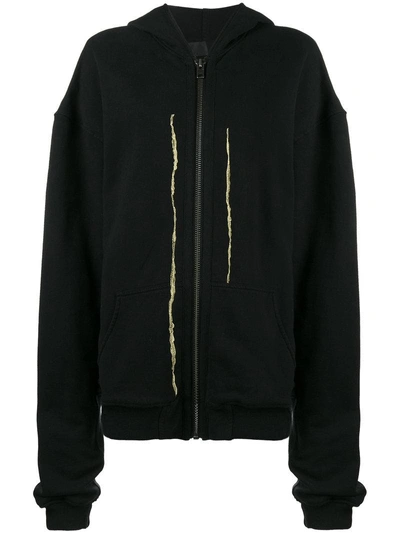 Shop Haider Ackermann Perth Zip Up Hoodie With Gold Embroidery