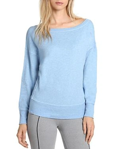 Shop 2(x)ist Off-the-shoulder Sweatshirt In Light Chambray Heather