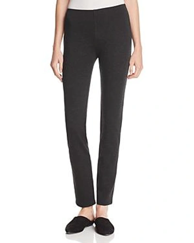 Shop Eileen Fisher Slim Knit Pants In Charcoal