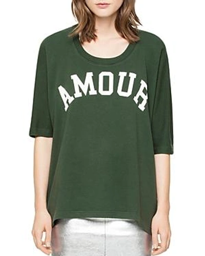 Shop Zadig & Voltaire Amour Graphic Tee In Green