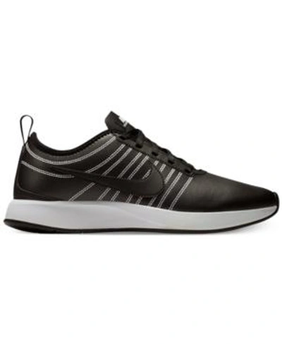 Shop Nike Women's Dualtone Racer Premium Casual Sneakers From Finish Line In Black/black-white