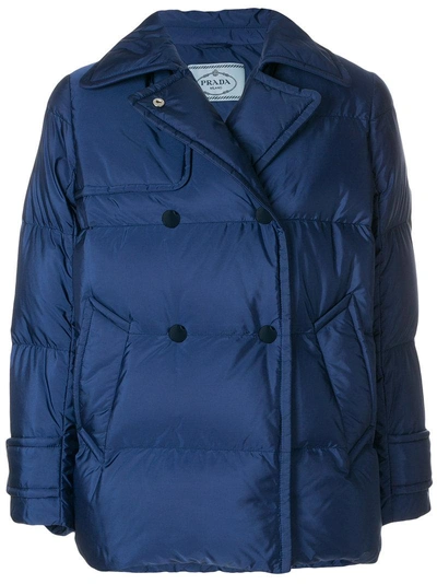 Shop Prada Padded Double-breasted Jacket