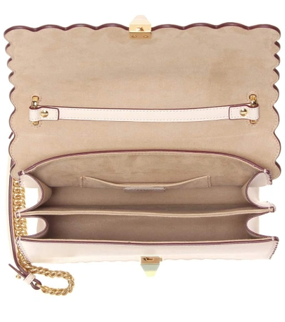 Shop Fendi Kan I Leather Shoulder Bag In Neutrals