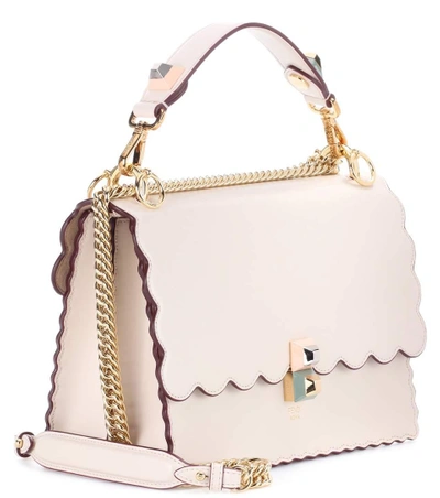 Shop Fendi Kan I Leather Shoulder Bag In Neutrals