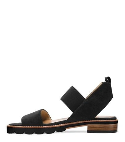 Shop Stuart Weitzman The Topical Sandal In Black Suede