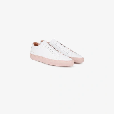 Shop Common Projects White Pink Achilles Sneakers
